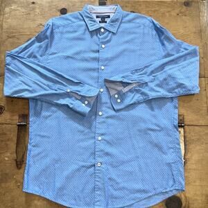 Mens Tommy Hilfiger Classic Fit Blue Button-down Size Large